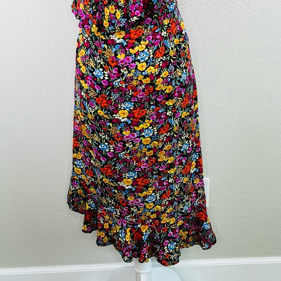 Lost + Wander Sleeveless Flora Garden Asymmetric Ruffled Midi Dress Large NWT - Picture 10 of 13